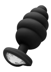 OUCH! XL Ribbed Diamond Heart Plug - Indulge in Luxury Butt Plugs